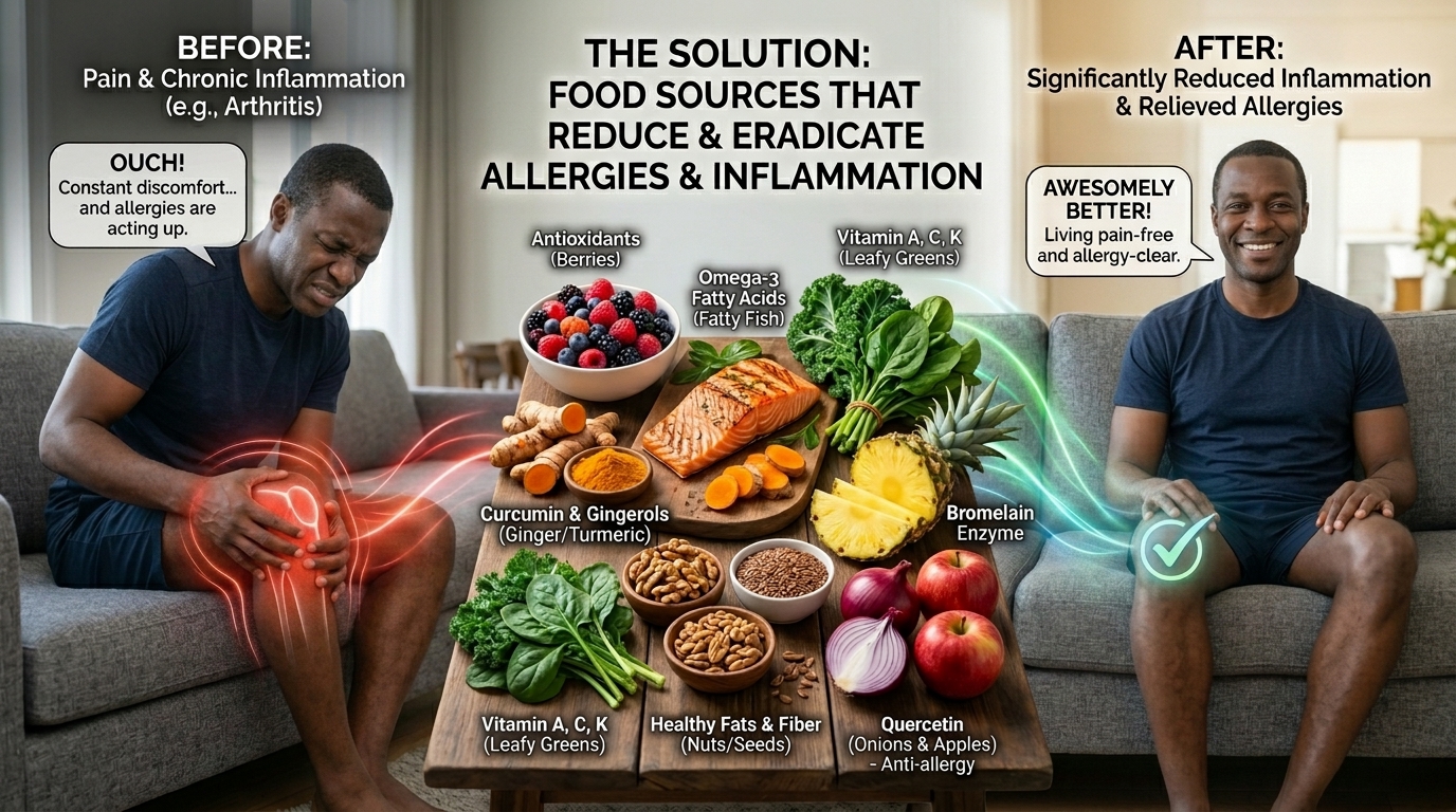 Food Sources That Reduce/Eradicate Allergies & Inflammation